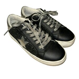 Steve Madden Silver Black Lace Up Low Top Sneakers Women's US Size 6M Skate
